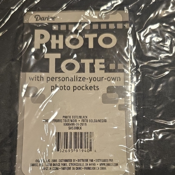 Darice Black Photo Display Tote with Clear Pocket Panels - Picture 2 of 3